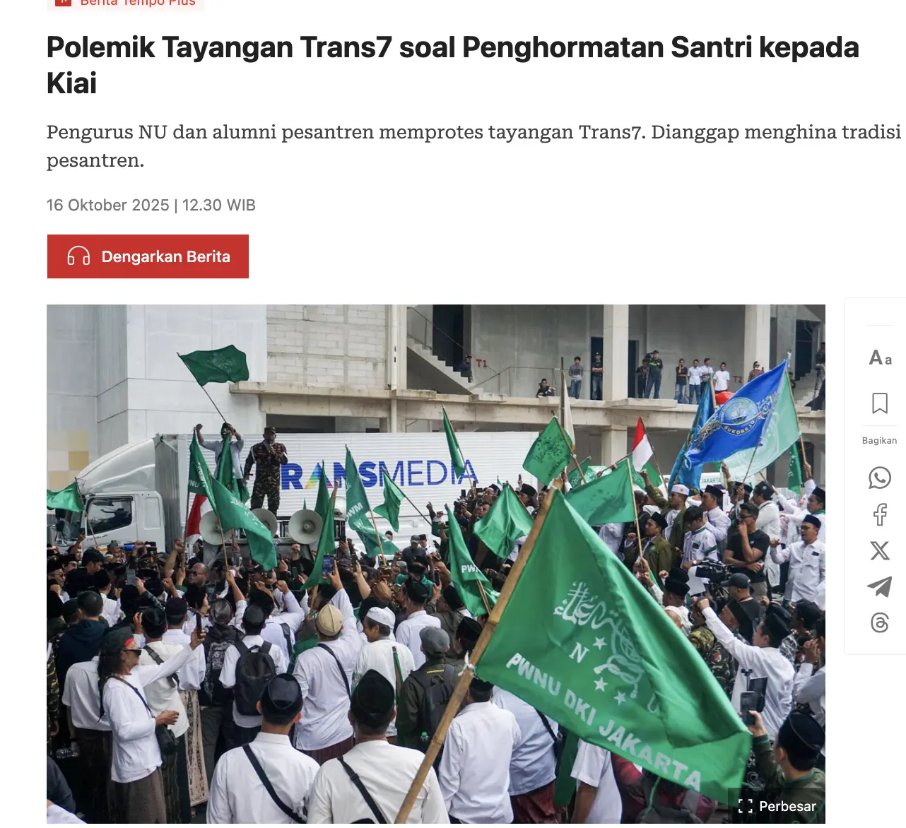 Aksi Dukungan Santri